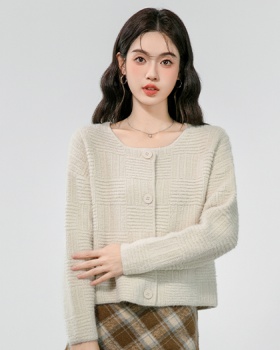 Lazy loose sweater thick knitted cardigan for women