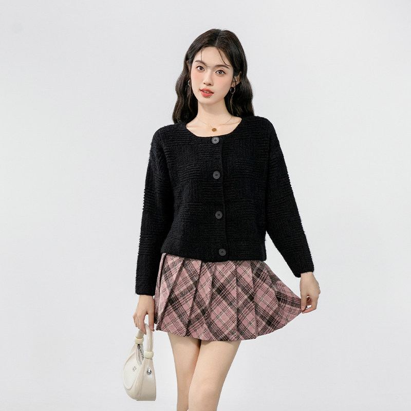 Lazy loose sweater thick knitted cardigan for women