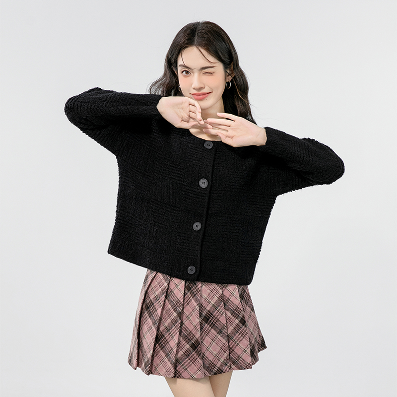 Lazy loose sweater thick knitted cardigan for women