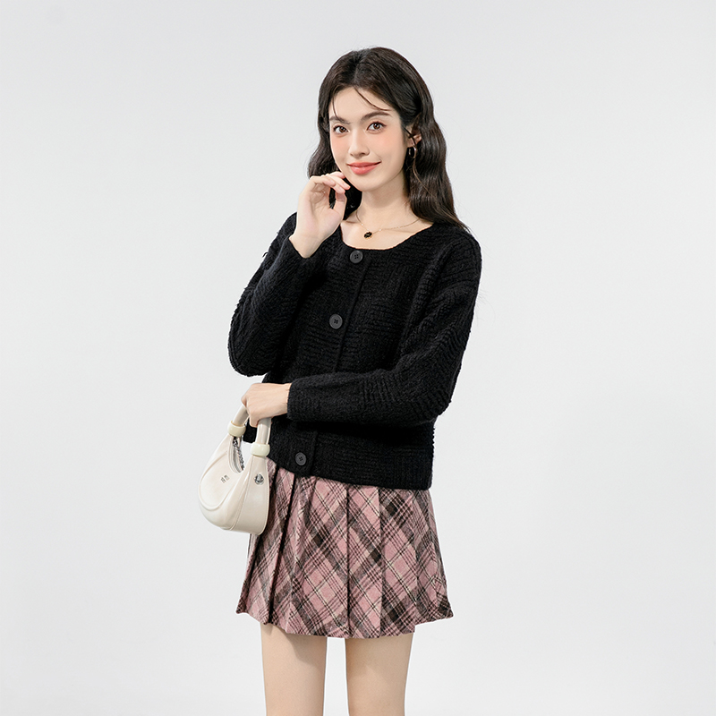 Lazy loose sweater thick knitted cardigan for women