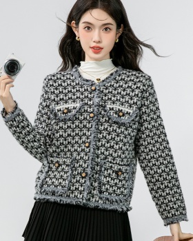 Short grain knitted tops chanelstyle France style ladies coat