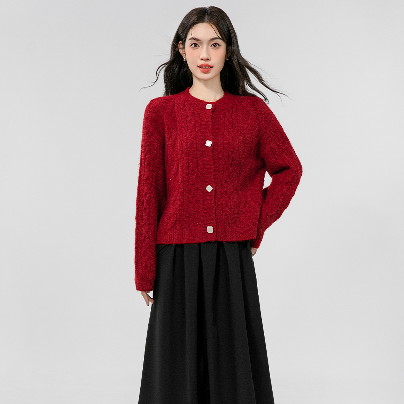 Retro twist tops autumn loose sweater for women