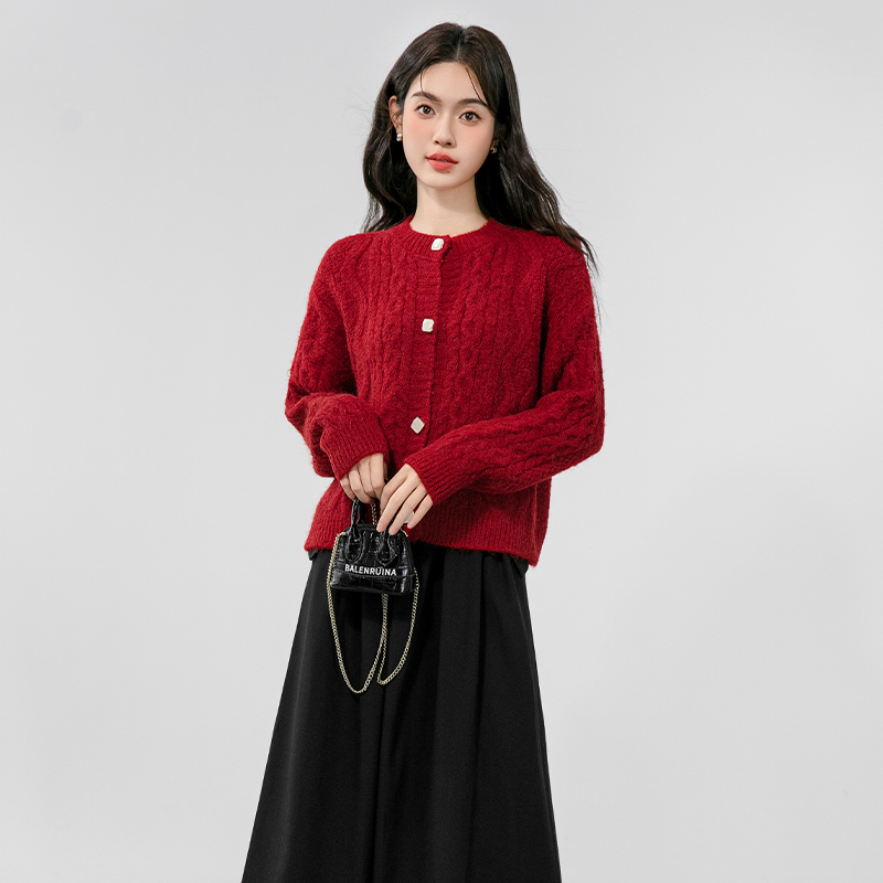 Retro twist tops autumn loose sweater for women