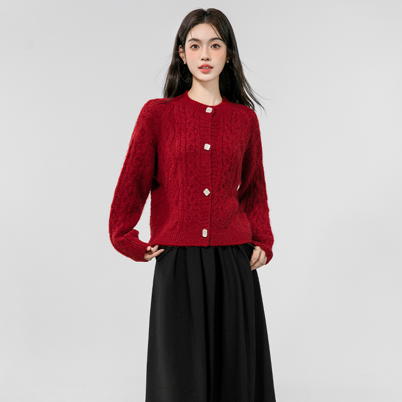 Retro twist tops autumn loose sweater for women