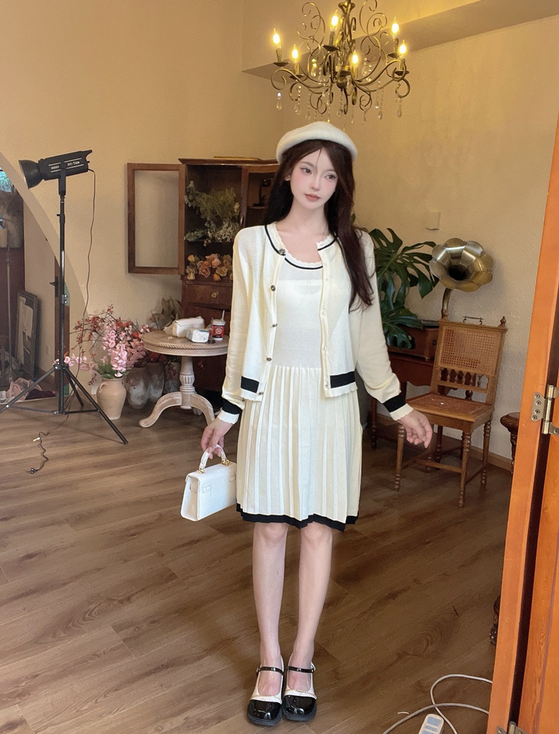 Fashion dress sling cardigan 2pcs set for women