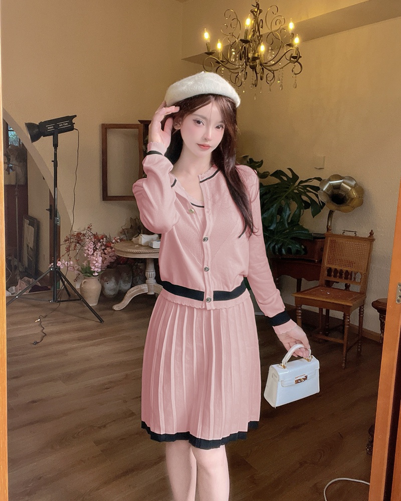 Fashion dress sling cardigan 2pcs set for women