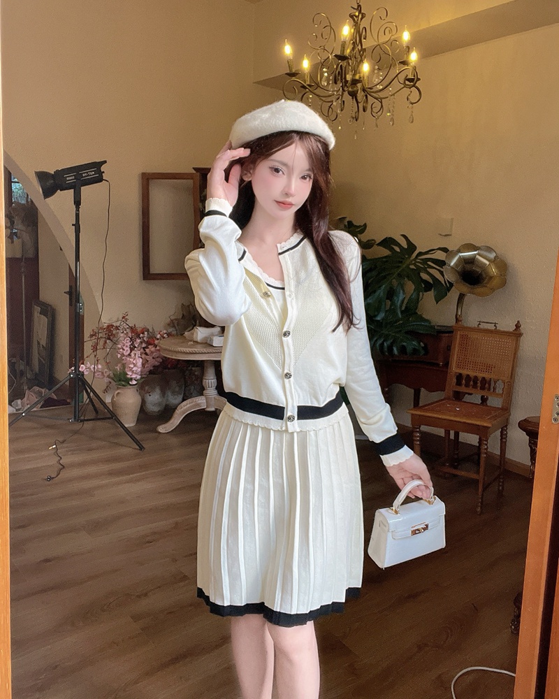 Fashion dress sling cardigan 2pcs set for women