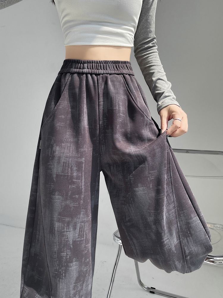 Straight slim sweatpants tie dye wide leg pants for women