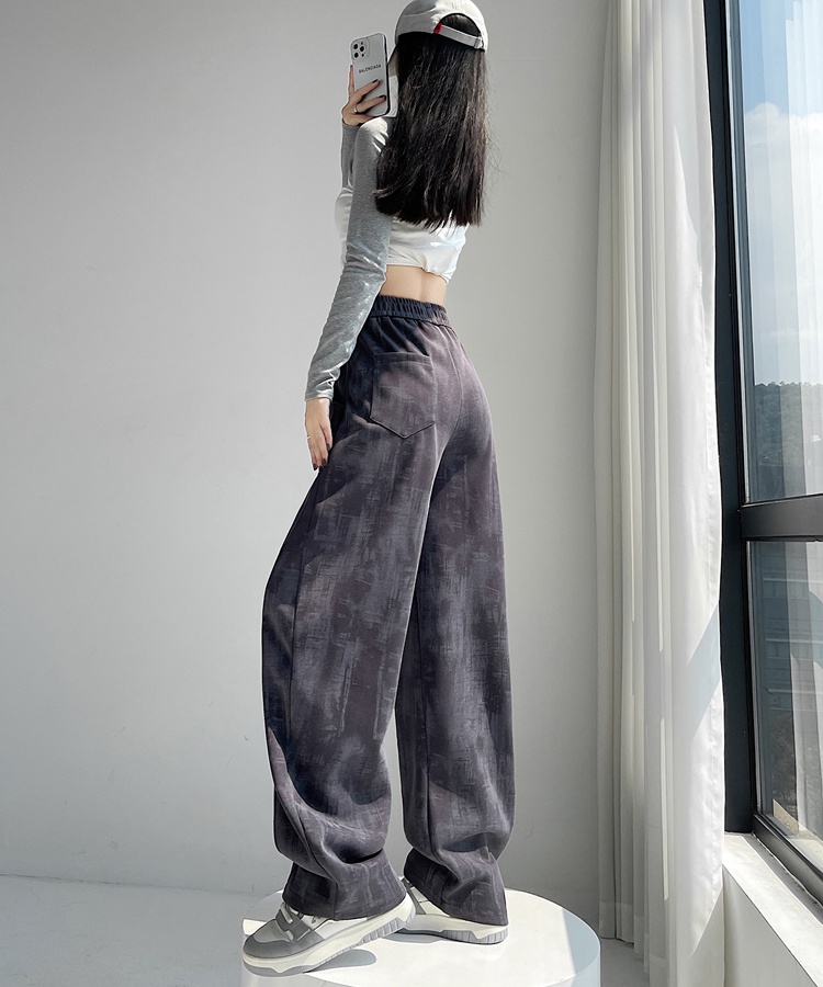 Straight slim sweatpants tie dye wide leg pants for women