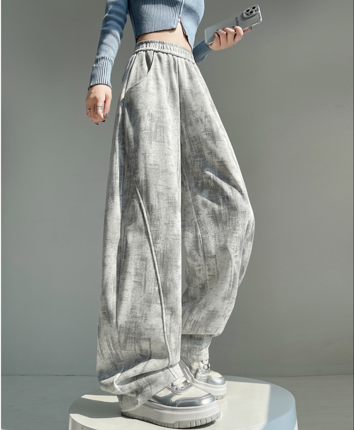 Straight slim sweatpants tie dye wide leg pants for women