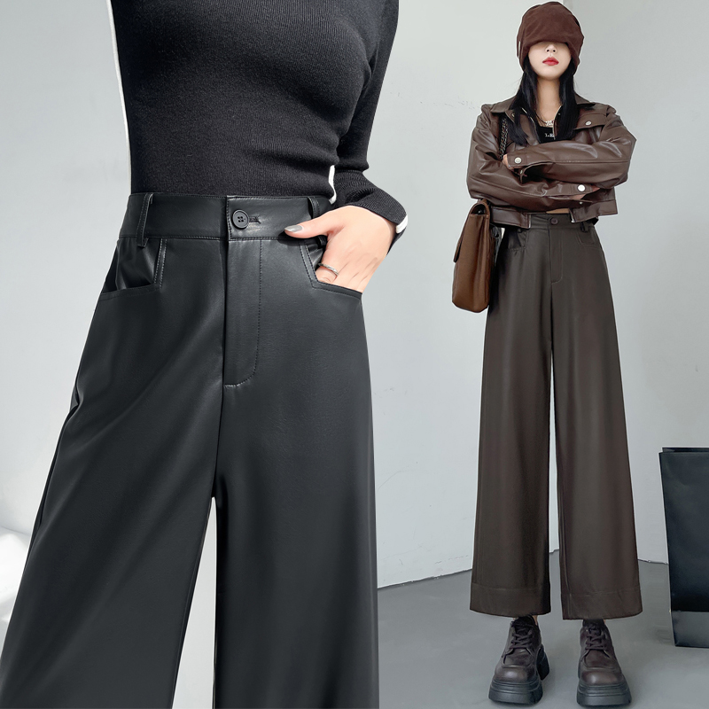 Black wide leg pants high waist pants for women