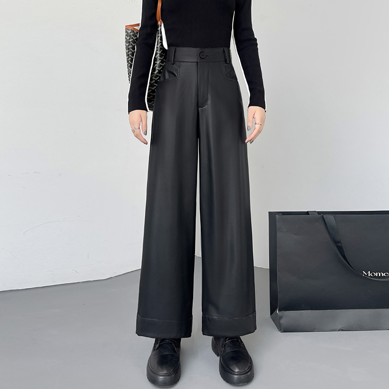 Black wide leg pants high waist pants for women