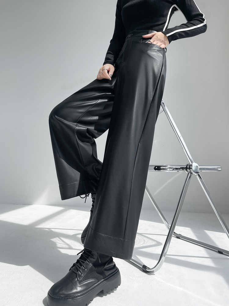 Black wide leg pants high waist pants for women