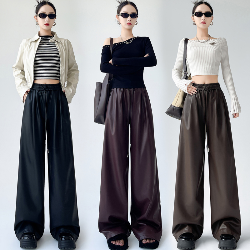 Casual slim wide leg pants mopping pants for women