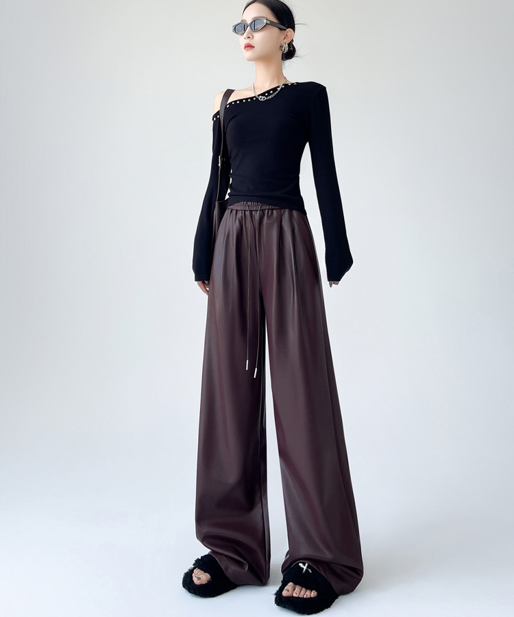 Casual slim wide leg pants mopping pants for women