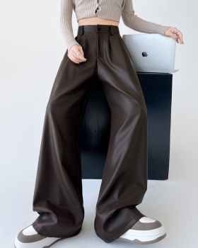 Casual PU leather pants mopping business suit for women