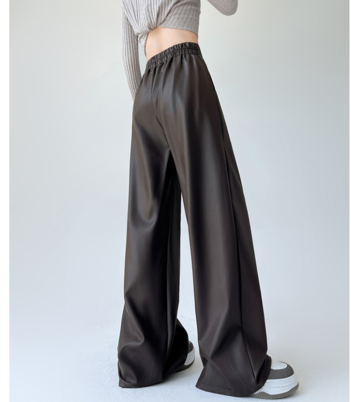 Casual PU leather pants mopping business suit for women