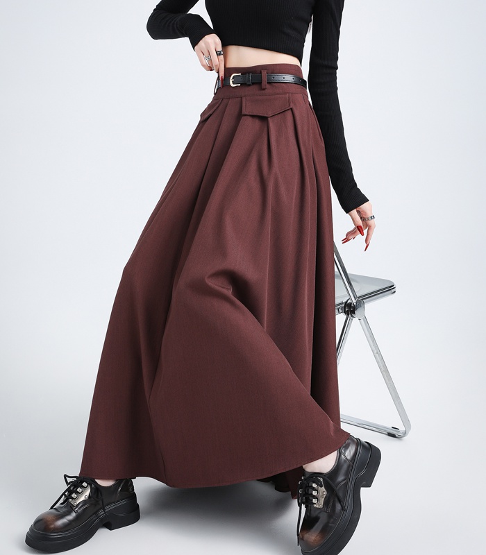 Autumn fake pocket business suit retro skirt for women