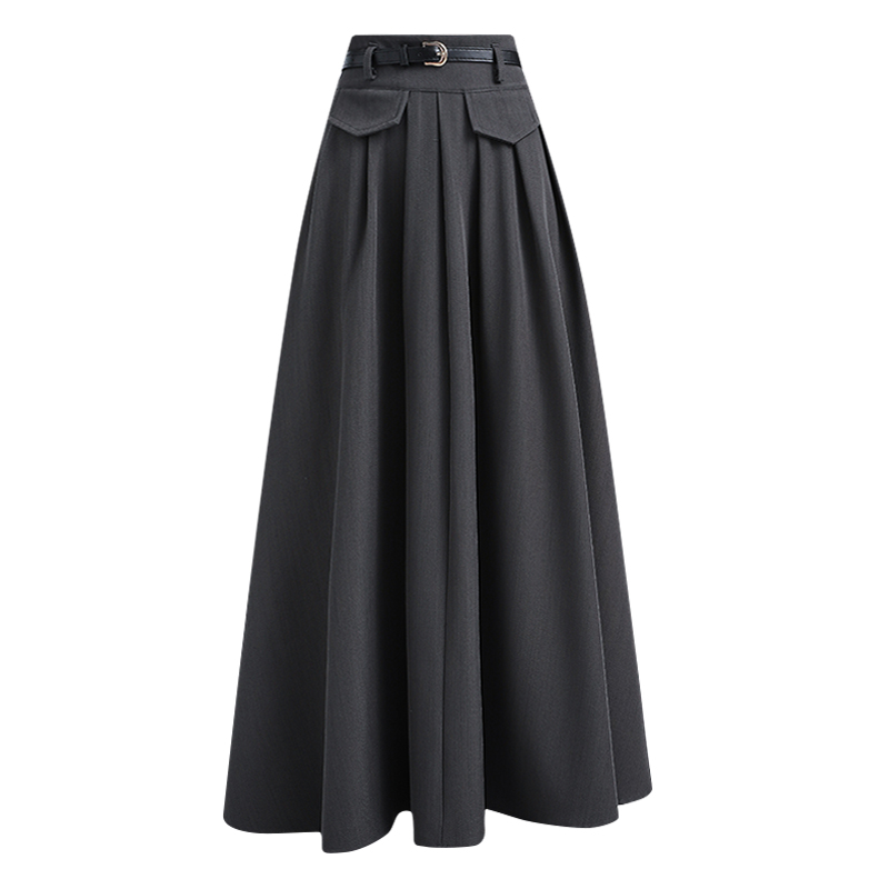 Autumn fake pocket business suit retro skirt for women