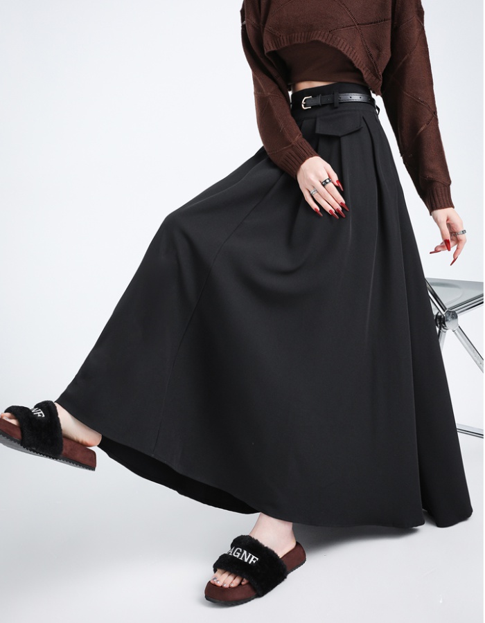 Autumn fake pocket business suit retro skirt for women