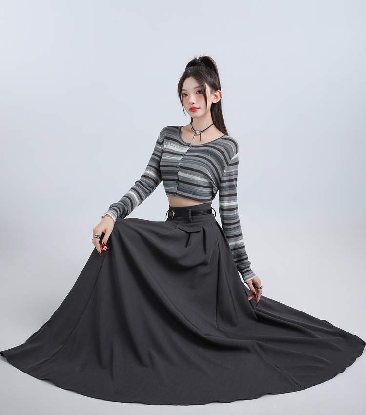 Autumn fake pocket business suit retro skirt for women