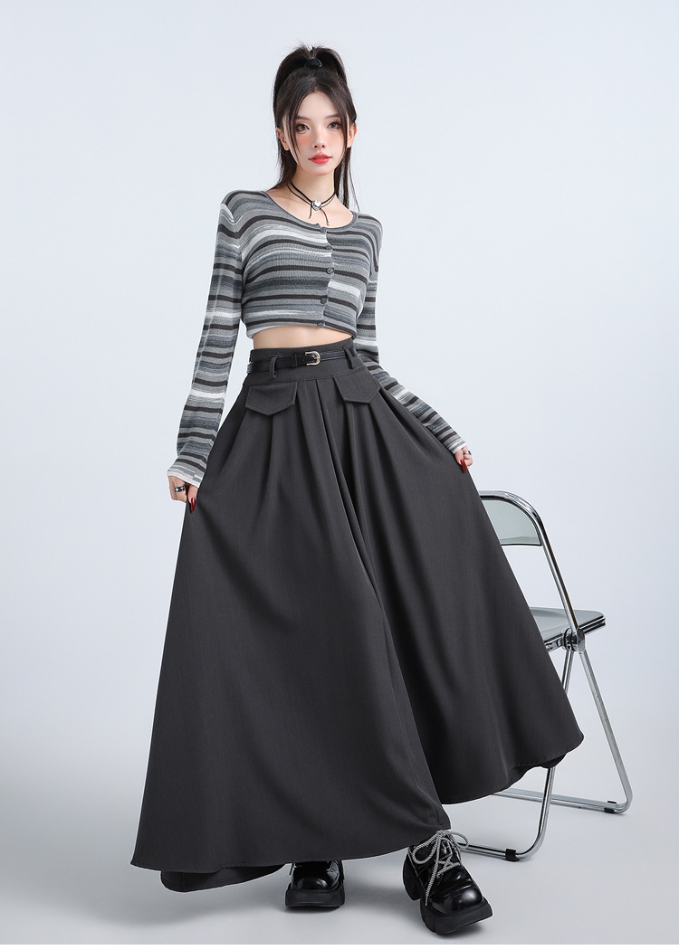 Autumn fake pocket business suit retro skirt for women