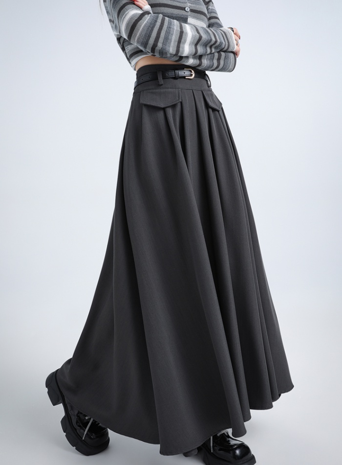 Autumn fake pocket business suit retro skirt for women