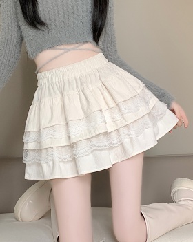 A-line ballet skirt thick and disorderly pleated short skirt