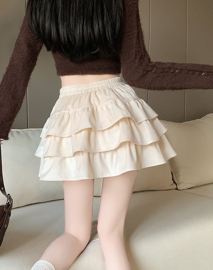 High waist cake short skirt autumn velvet skirt