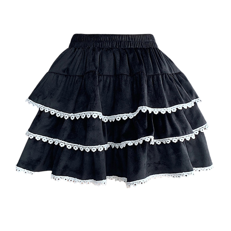 Lace skirt splice short skirt for women