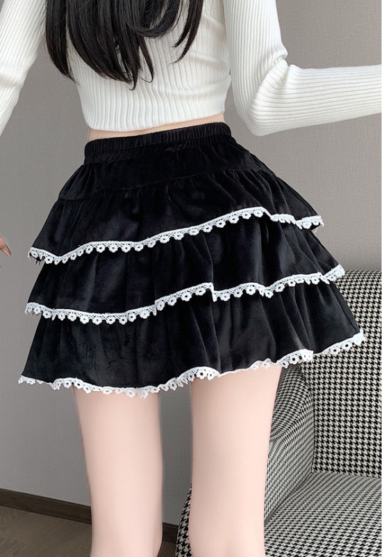 Lace skirt splice short skirt for women