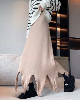 Drape autumn and winter long dress irregular skirt for women