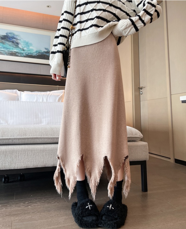 Drape autumn and winter long dress irregular skirt for women