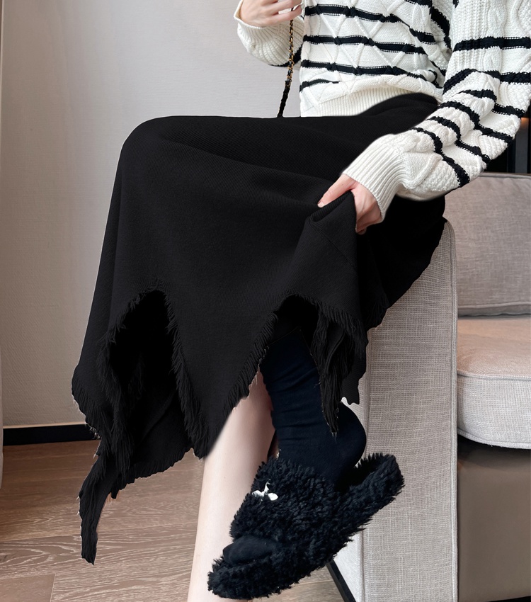 Drape autumn and winter long dress irregular skirt for women