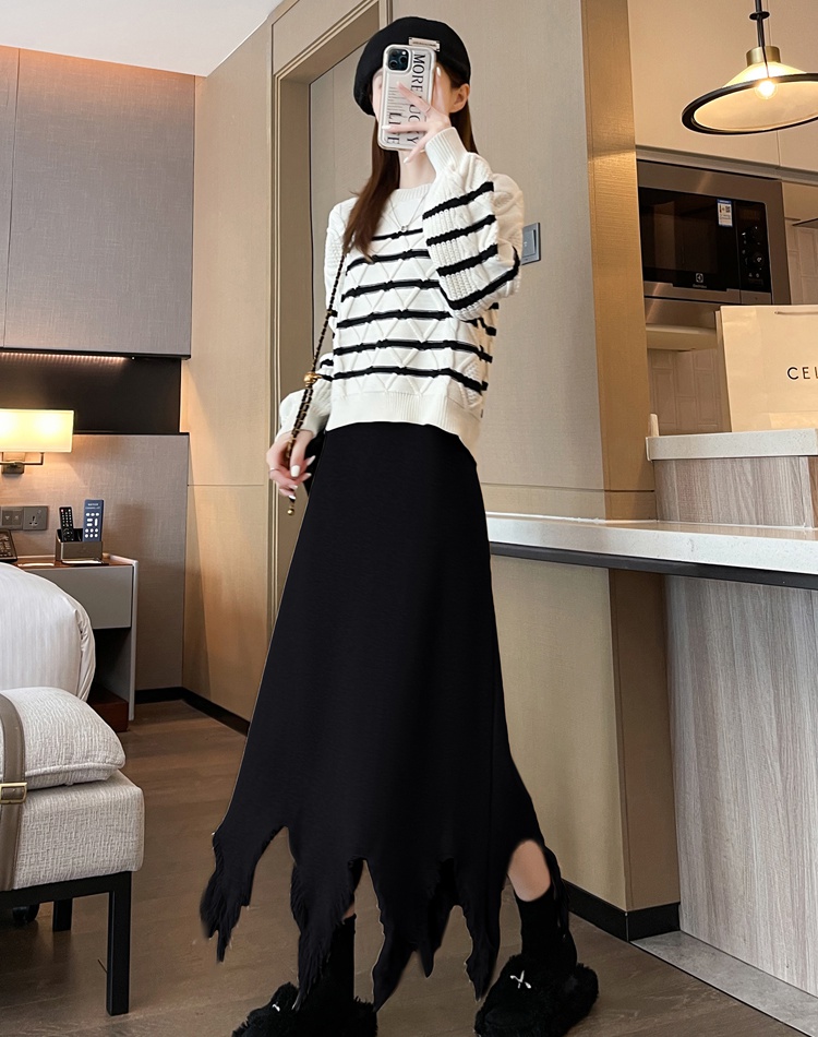 Drape autumn and winter long dress irregular skirt for women