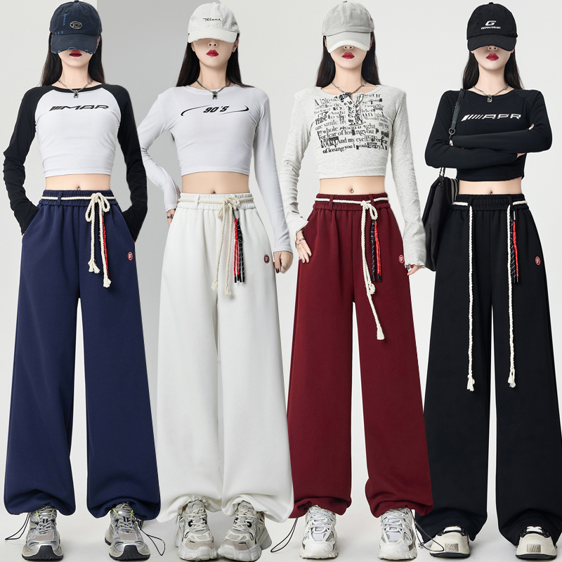 Straight sweatpants loose long pants for women