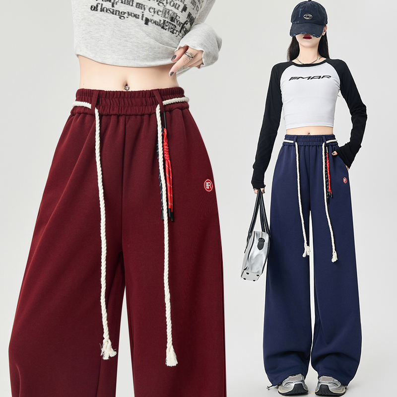 Straight sweatpants loose long pants for women