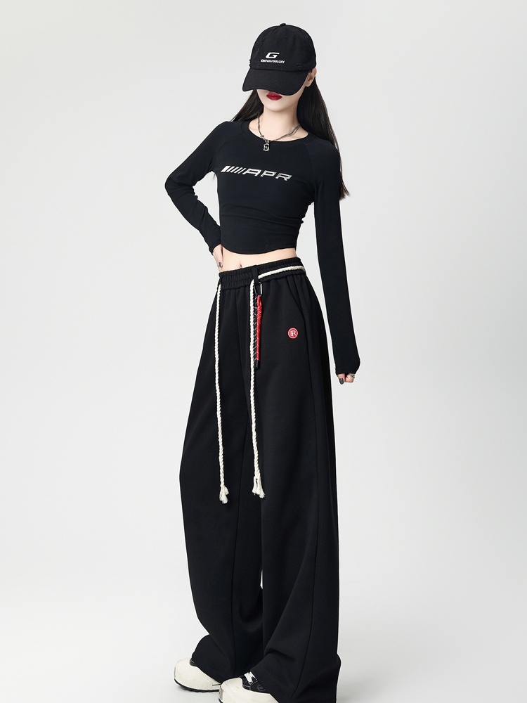 Straight sweatpants loose long pants for women