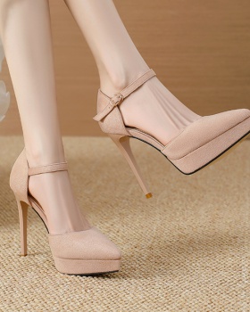 Broadcloth platform high-heeled shoes for women