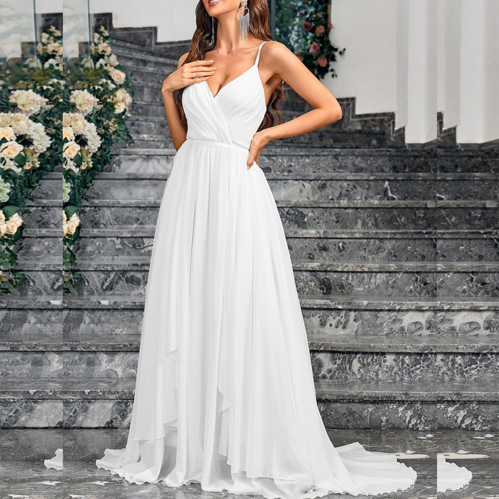 Pure sling formal dress sleeveless wedding dress