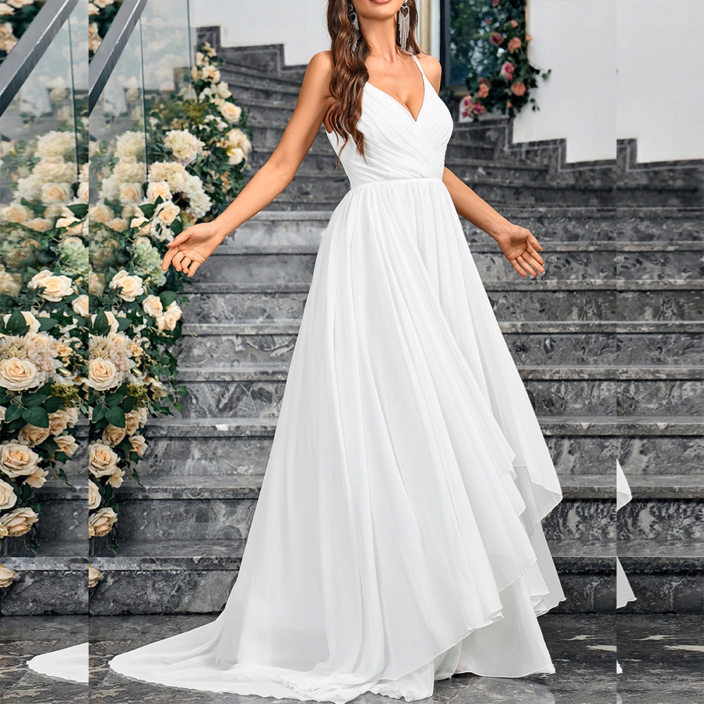 Pure sling formal dress sleeveless wedding dress