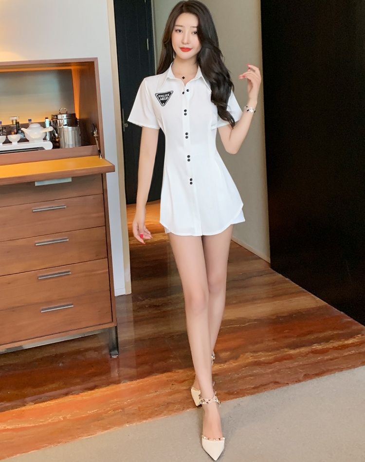 College style slim dress spring and summer shirt for women