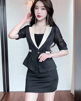 Spring and summer slim coat pinched waist business suit a set