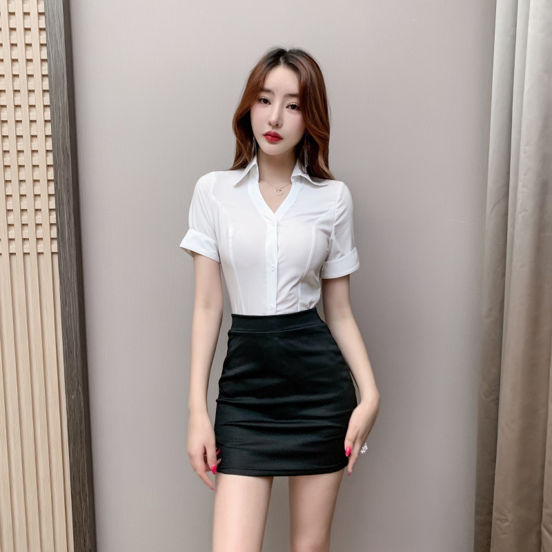 Spring and summer shirt skirt 2pcs set for women