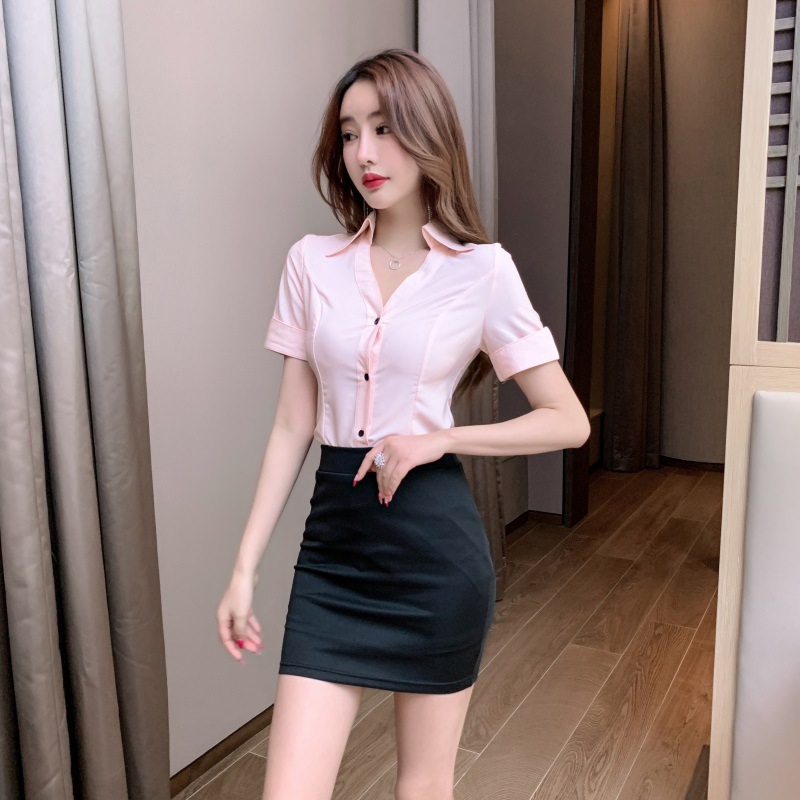 Spring and summer shirt skirt 2pcs set for women