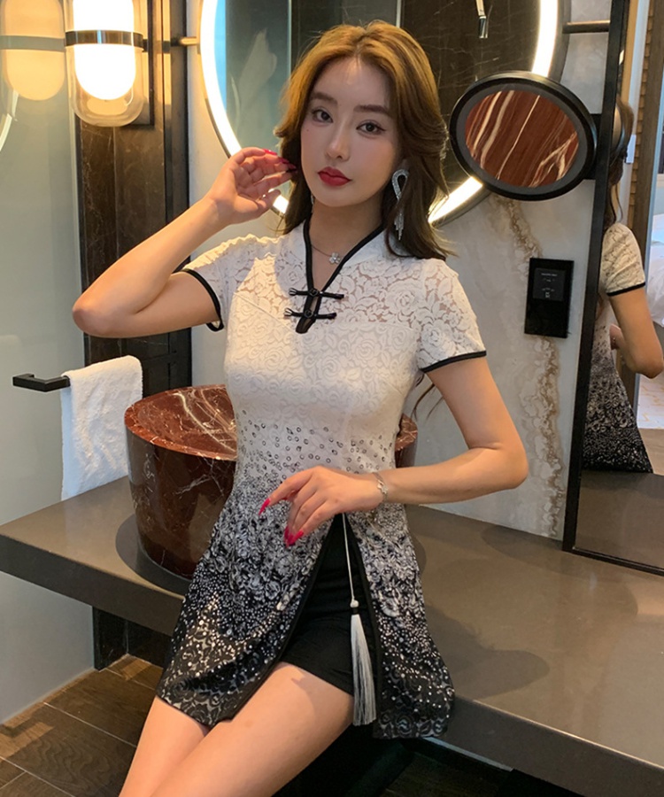 Overalls spring and summer cheongsam fashion dress a set