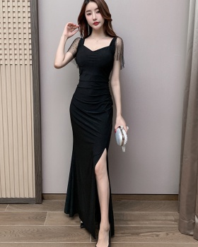 Nightclub U-neck low-cut package hip dress for women