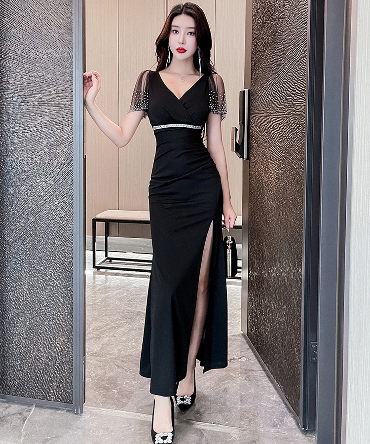 Mopping slim dress gauze temperament long dress for women