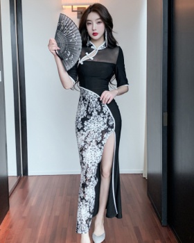 Chinese style dress long formal dress for women