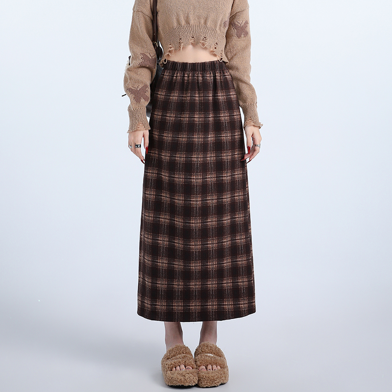 Casual split skirt autumn and winter long dress for women